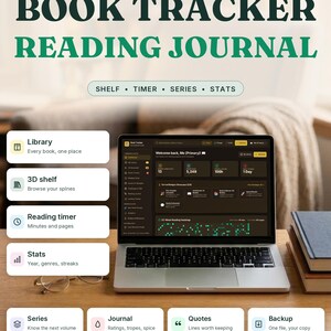 Book Tracker & Reading Journal App: Book Planner, Reading Log, Book Lover Gift