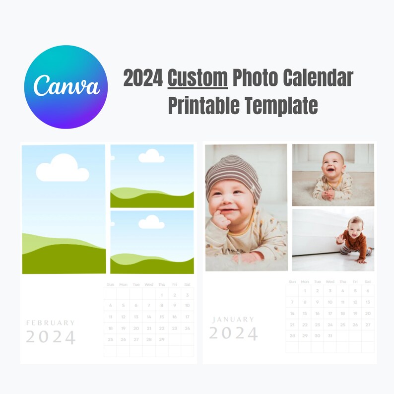 Personalize 2024 Photo Calendar,2024 Photo Collage Calendar 2024