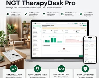Private Practice EHR & Clinical Starter Kit for Therapists · Offline Practice Manager · SOAP Notes · Intake Consent · GAD7 PHQ9 · Superbill