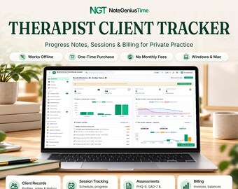 Therapy Progress Notes & Practice Organizer: Therapist Client Tracker, SOAP DAP BIRP, Superbill – Offline App
