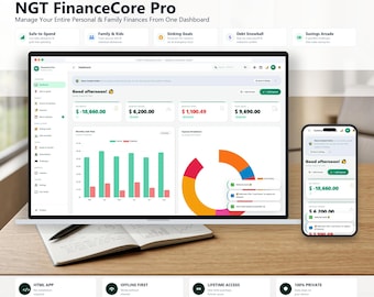 ADHD Budget & Wealth App | Personal Finance Tracker | Safe to Spend Debt Snowball Sinking Funds Family Budget | Offline - Online HTML App