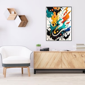 Watercolor Jackson Pollock Wall Art | Abstract Home Decor | Colorful Paint Splash Canvas Prints | Printable Art, Digital Download | DIY Art
