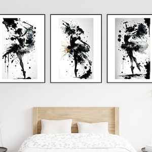 Abstract Paint Splash Ballet Dancer Wall Art | Modern Home Decor | Printable Wall Art | Minimalist Home Decor | Watercolor Ballet Dancer