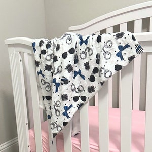 Couverture police bébé fille, fine ligne bleue, police fille, famille police, couverture de sieste, couverture nouveau bébé, cadeau LEOW, cadeau fille police