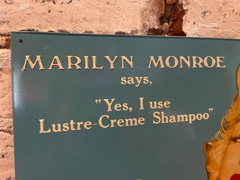 1993 Marilyn Monroe Lustre Creme Shampoo Ad 12x16 Tin Sign Made in USA Etsy