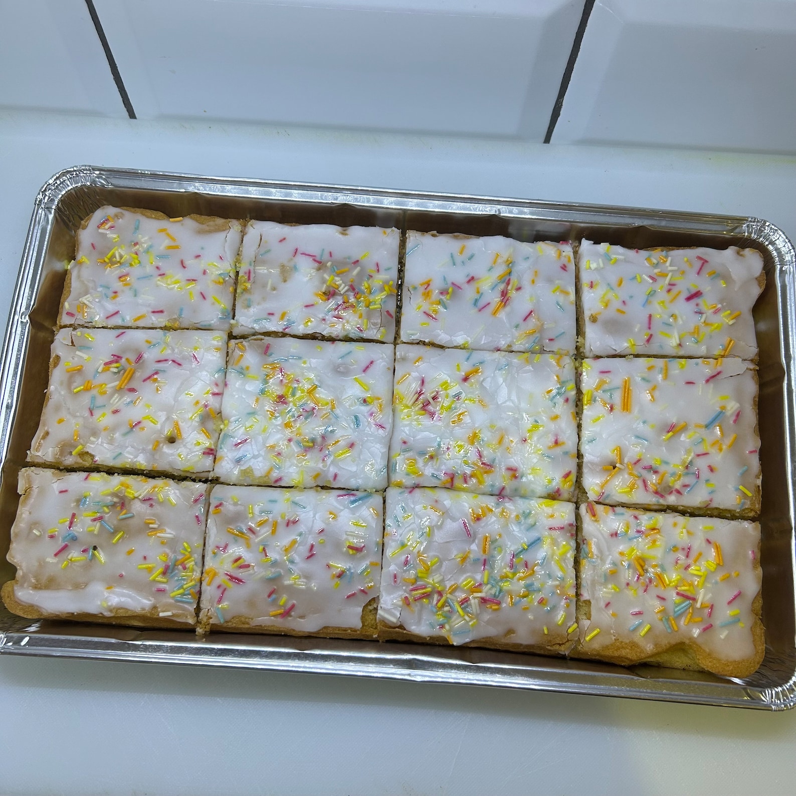 Iced Sponge Fresh Iced Sponge Cake With Sprinkles - Nostalgic Treat - Etsy UK