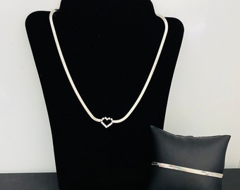 Conjunto de regalo de espiga, conjunto de regalo de serpiente de plata, conjunto de espiga de plata, pulsera de espiga, collar de espiga, collar y conjunto de pulsera