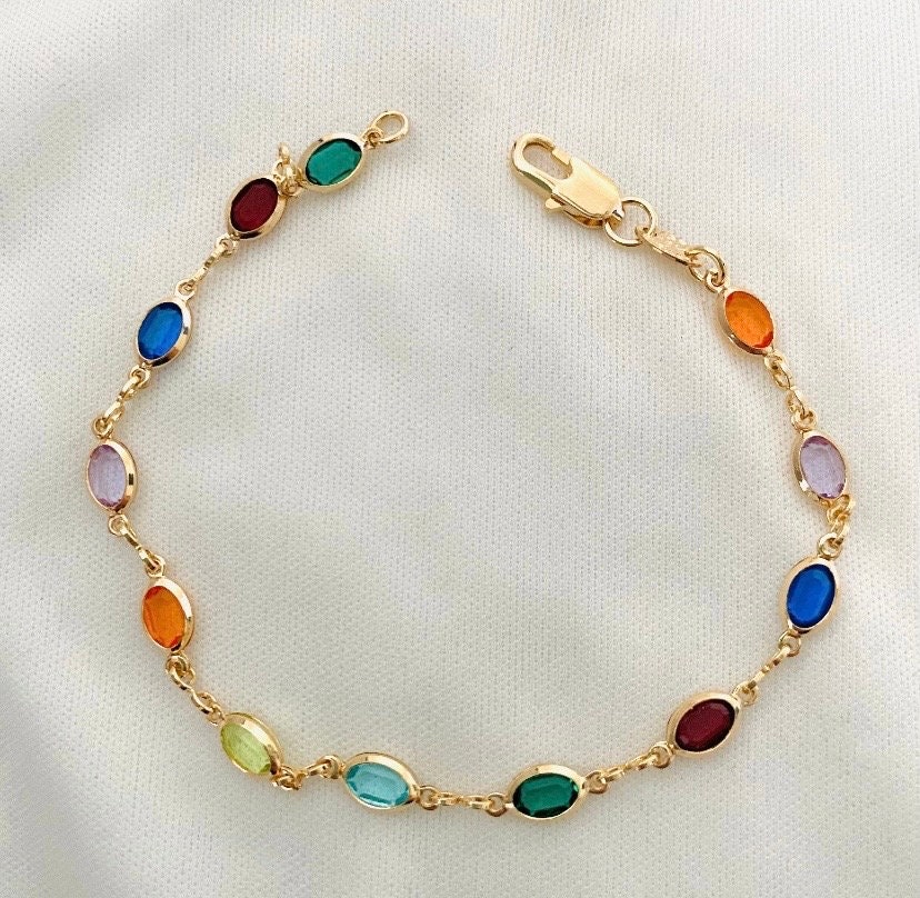 Baguette Bracelet, Crystal Bracelet, Gemstone Bracelet