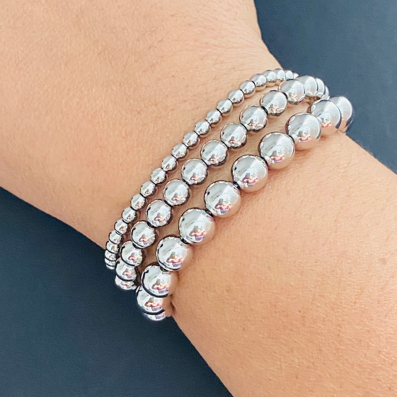 Block & Bead Silver Bracelet main image 1