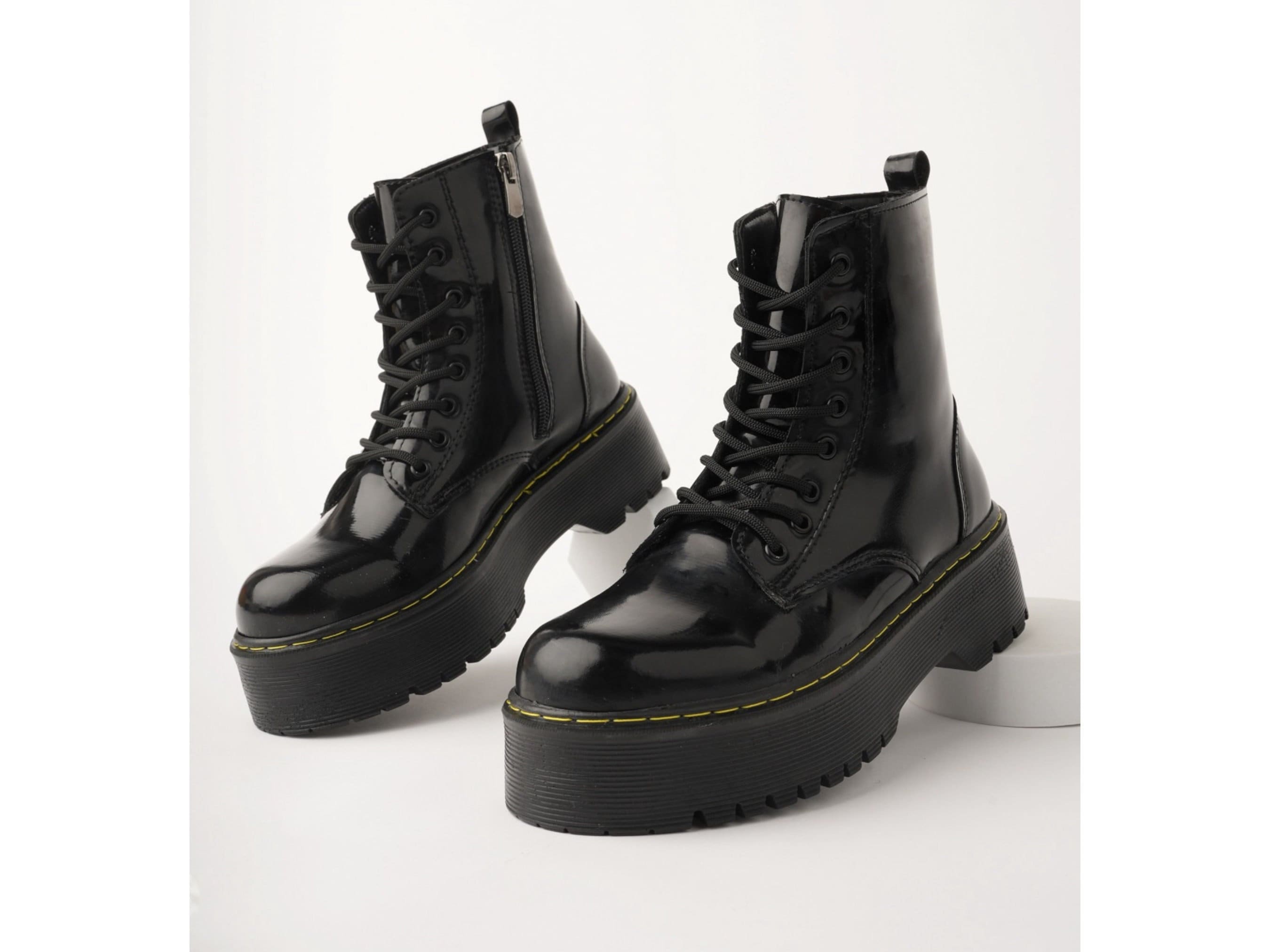 Shiny black deals booties