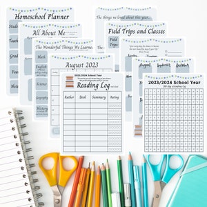 digital - Homeschool Portfolio/Planner Bundle - Elementary Portfolio and Evaluation Admin - End of year made easy!