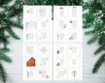Christmas Story Advent Cards - Christmas Scripture Cards