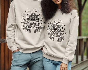 Spirited Away inspired Unisex Crewneck Sweatshirt, Studio Ghibli inspired, Anime Crewneck, Hayao Miyazaki