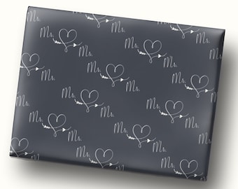 Gay Wedding Wrapping Paper Mr and Mr Gift Wrap Wedding Shower Wrapping Paper Love Gift Wrap LGBTQ Wrapping Paper