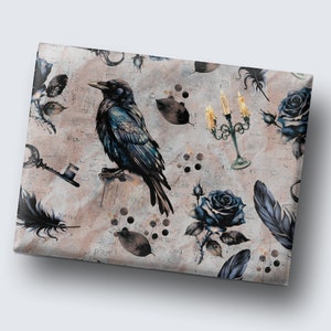 Goth Wrapping Paper Vintage Wrapping Paper Horror Dark Academia Macabre Decoupage Paper Spooky Gift Wrap Vintage Halloween