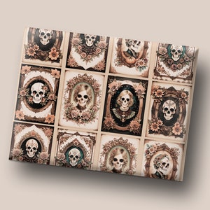 Skeleton Wrapping Paper Gothic Wrapping Paper Skull Wrapping Paper Horror Scrapbook Paper Unique Wrapping Paper