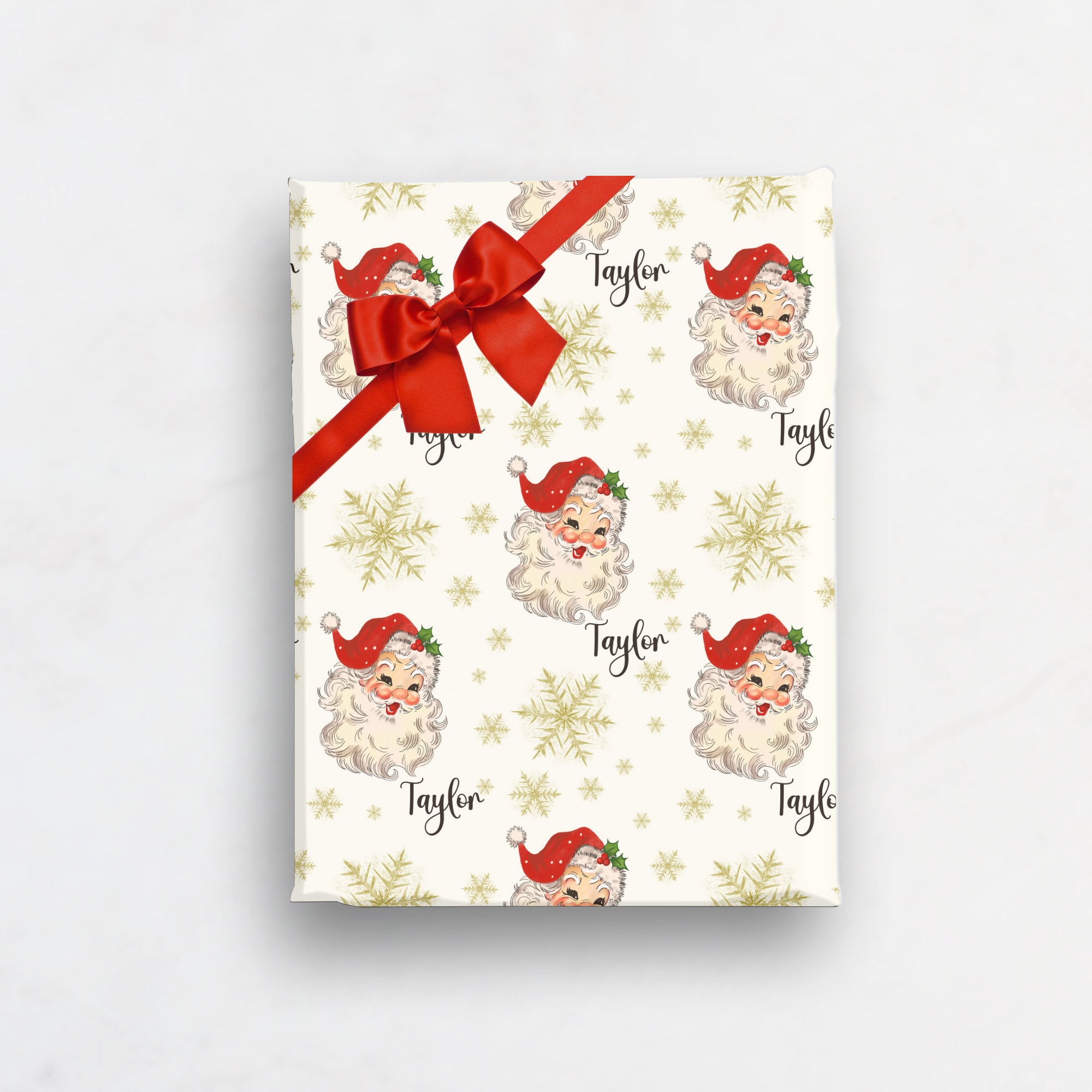 CHRISTMAS LOVE FROM SANTA WRAPPING PAPER GIFT WRAP PERSONALISED