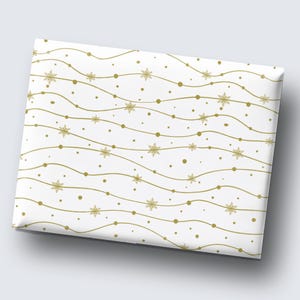White and Gold Christmas Tinsel Wrapping Paper Fun Snowflake Christmas Gift Wrap 1970s Kitschy Christmas Funny Wrapping Paper