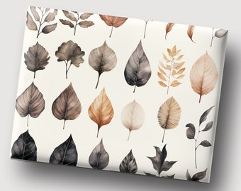 Autumn Wrapping Paper Botanical Cottage Core Leaves Gift Wrap All Occasion Craft Paper Light Academia Vibe Gardener Gift Wrap Hostess Gift