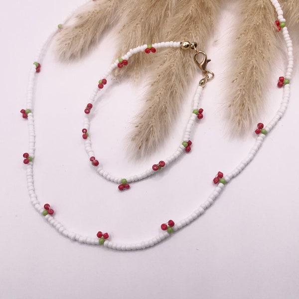 Cherry bracelet and necklace