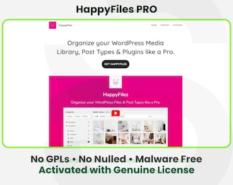 HappyFiles - 1 sitio de por vida / Actualizaciones automáticas / Servicio de instalación rápida y segura de plugins de WordPress