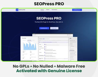 SEOPress Pro - 1 Site 1 Year | Auto Updates | Fast & Secure WordPress Plugin Installation Service