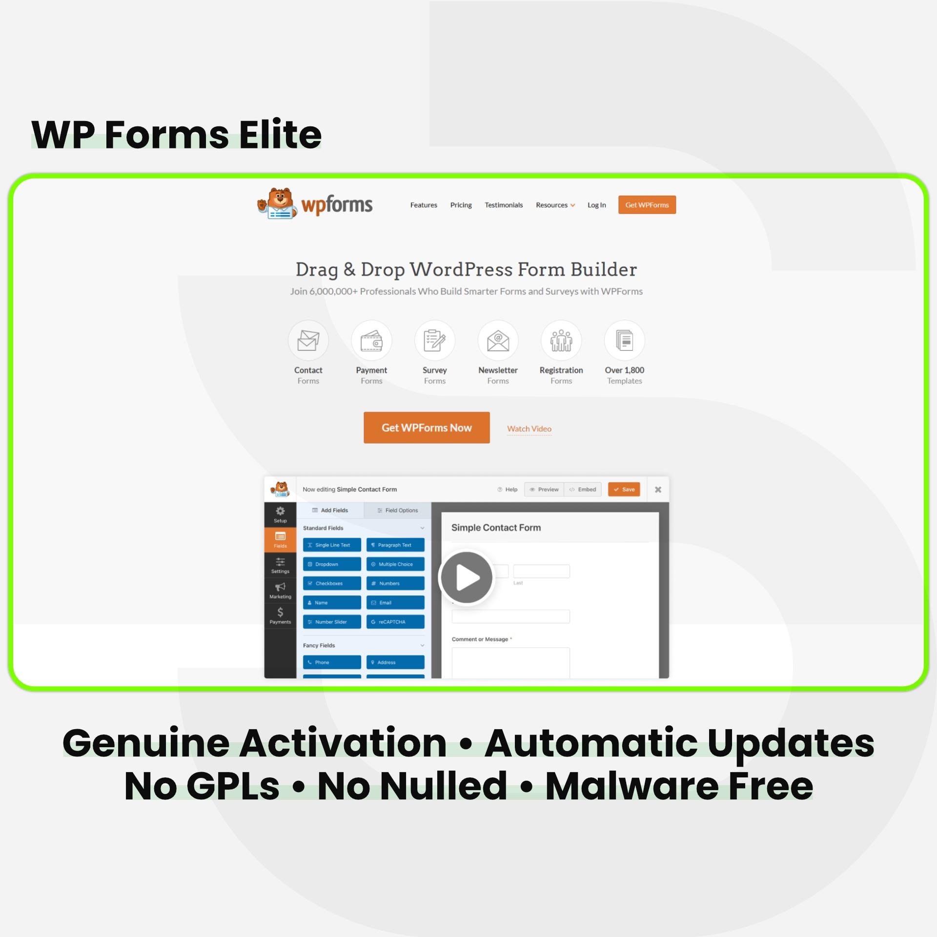 Whn Forms Pro: 1 Seite 1 Jahr. Plug-in-Installations-Service mit echten lizenzierten automatischen Updates.