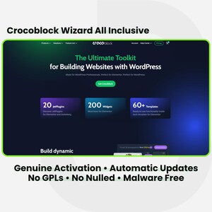 Crocoblock JetPlugins Including Wizard:  1 Site Lifetime. WordPress Plugin Installation Service with Genuine Licensed Automatic Updates.