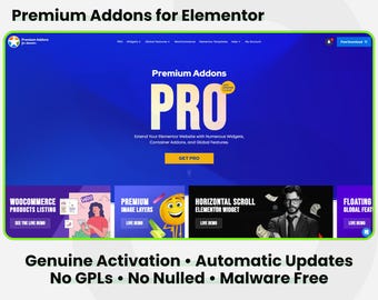 Premium Addons Pro für Elementor: 1 Website-Lebensdauer. Plug-in-Installations-Service mit echten lizenzierten automatischen Updates.