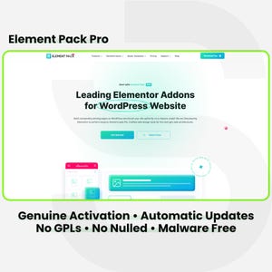 Element Pack Pro Addons - 1 Site Lifetime. WordPress Plugin Installation Service with Licensed Automatic Updates.