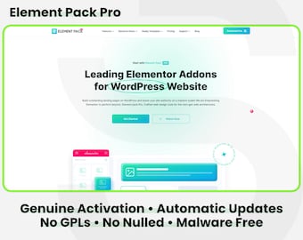 Element Pack Pro: 1 Lebenslange Website.  Plug-in-Installations-Service mit echten lizenzierten automatischen Updates.