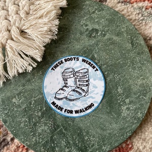 Funny Ski Sticker – Ski Boots Hurt | Skiing Helmet Decal | Weatherproof Ski Sticker for Water Bottle, Laptop, Hydro Flask
