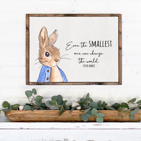 Even The Smallest Things Peter Rabbit Digital Wall Art, Instant Download Quote Poster, Nursery Room Wall Decor, Baby Shower Gift, Wall Print