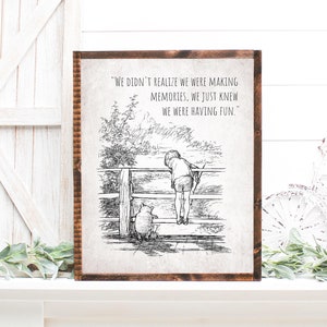 Digital Winnie The Pooh Classic We Were Making Memories Wall Art, Instant Download Nursery Poster, Baby Shower Gift, Vintage Quote Print