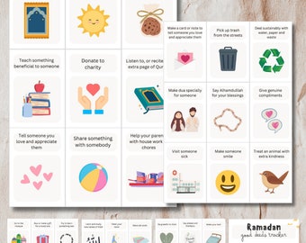 Ramadan Good Deeds Cards, Kids Activities, Muslim Activity (PDF)