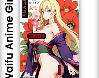 MTG Proxy Waifu-poster, onzedelijke Waifu Boob Tube NSFW Waifu-animeposter, sexy animemeisje, ongecensureerde waifu, Waifu-ontwerp, anime-muurkunst, volwassen