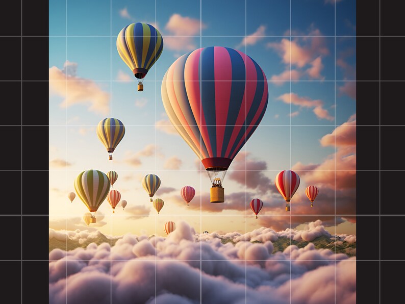 Pink Hot Air Balloon Digital Backdrop Girls Toddlers Studio Etsy