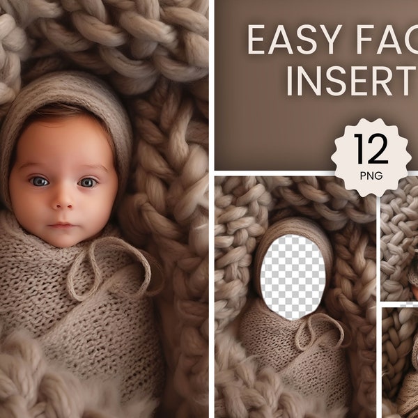 Newborn Digital Face Insert Newborn Digital Backdrop Photoshop Overlays Face Insert Transparent Newborn Photography Face Hole Boy Girl Baby