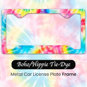 Tie-Dye Hippie Car License Plate Frame