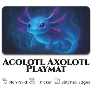Tapete de jogo Axolotl – Tapete de jogo Acolotl Blue Mana MTG fofo para Magic the Gathering, Commander, TCG | Tapete de jogo de criatura de fantasia engraçada