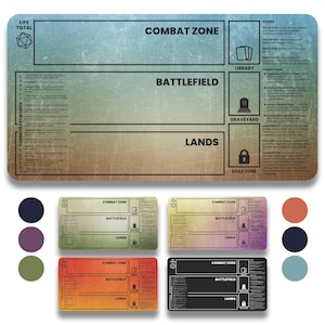 Tapete de juego para principiantes de MTG con zonas, Magic The Gathering, regalo de aprendizaje para jugadores novatos de MTG, tapete de cartas, tapete de juego para principiantes, regalo para principiantes.