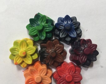 Rainbow Flower Crayons (Birthday Gift, Back to School, Stocking Stuffer, Party Favor, Kids Wedding Activity, Spring Favors)