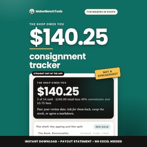Consignment Tracker App for Makers, Payout Statements, Stock Ageing (Digital Download)