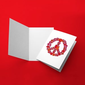 Vredesteken - Rood - Wenskaart