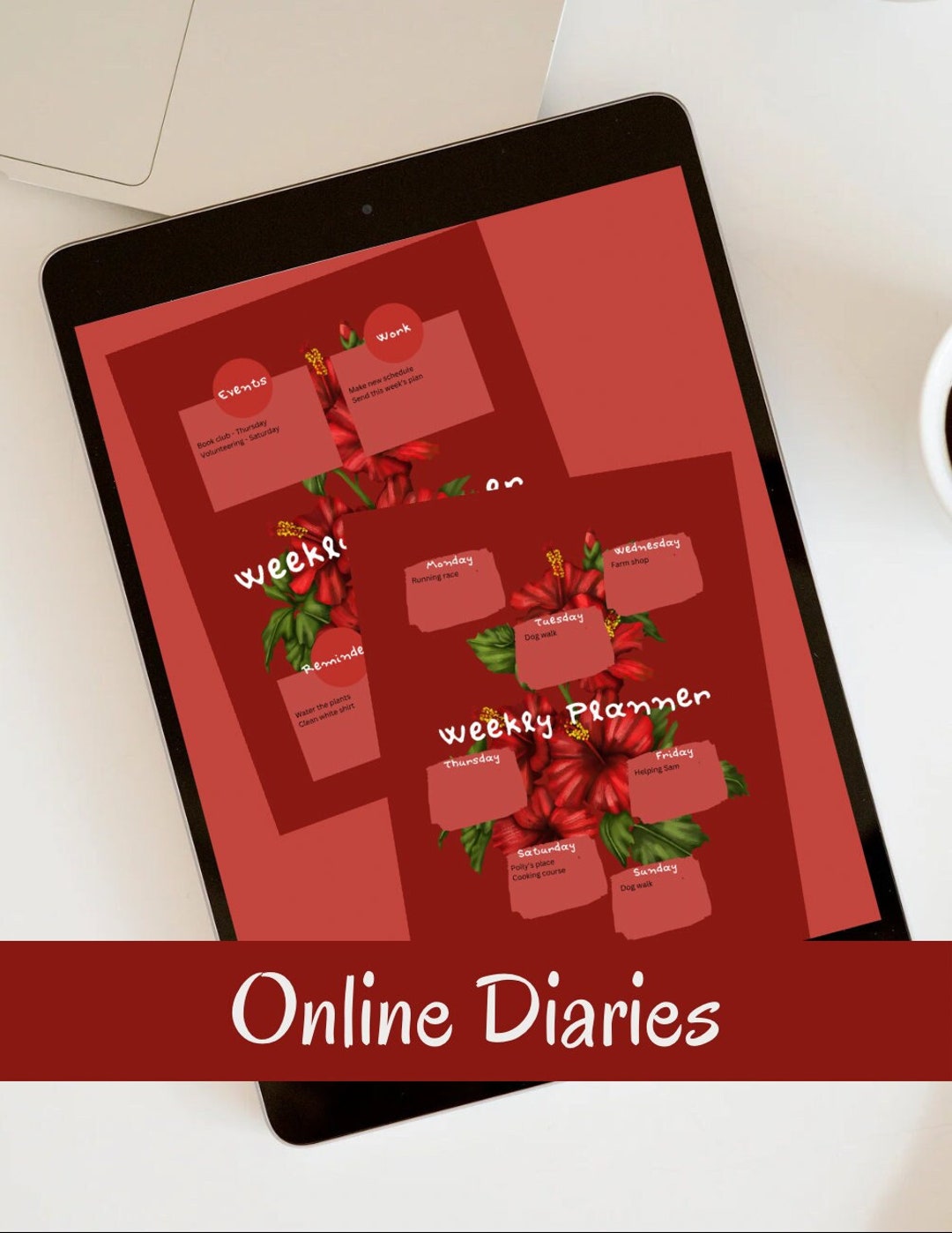  Family Planner for Family Diary Family Calendar Digital Planner House Illustration 