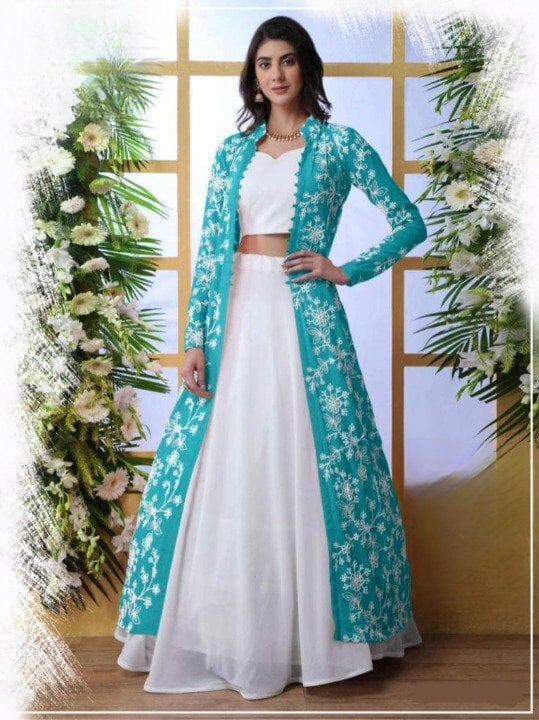 Wedding Wear Georgette Ladies Printed Long Shrug Dress at Rs 936 in Ludhiana