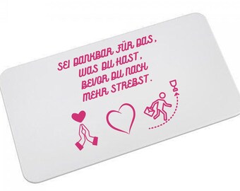 Breakfast board printed with a motivational saying / made of food-safe plastic / 14 x 23.5 cm