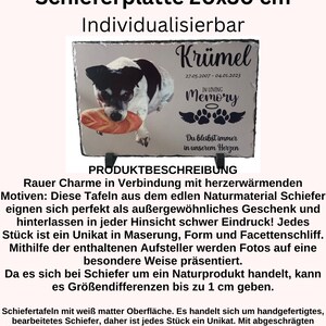 Schiefertafel mit eigenem Foto und oder Text. Personalisiert/Individualisiert. Veredelung nach Kundenwunsch. Fotogeschenk. Grabtafel Bild 5