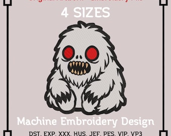 Chibi Yeti Embroidery File | Horror Cryptid PES DST