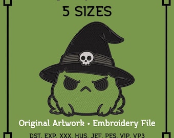 Evil Wizard Frosch Stickdatei - Chibi Kawaii Patch (Digitale Datei)